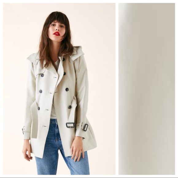 zara cream trench coat